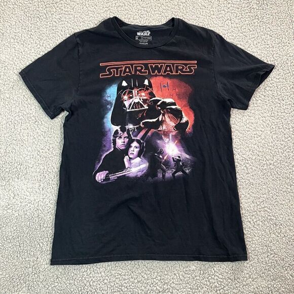Star Wars T Shirt Men's Short Sleeve Darth Vader Luke Leia A New Hope Medium - Picture 1 of 6